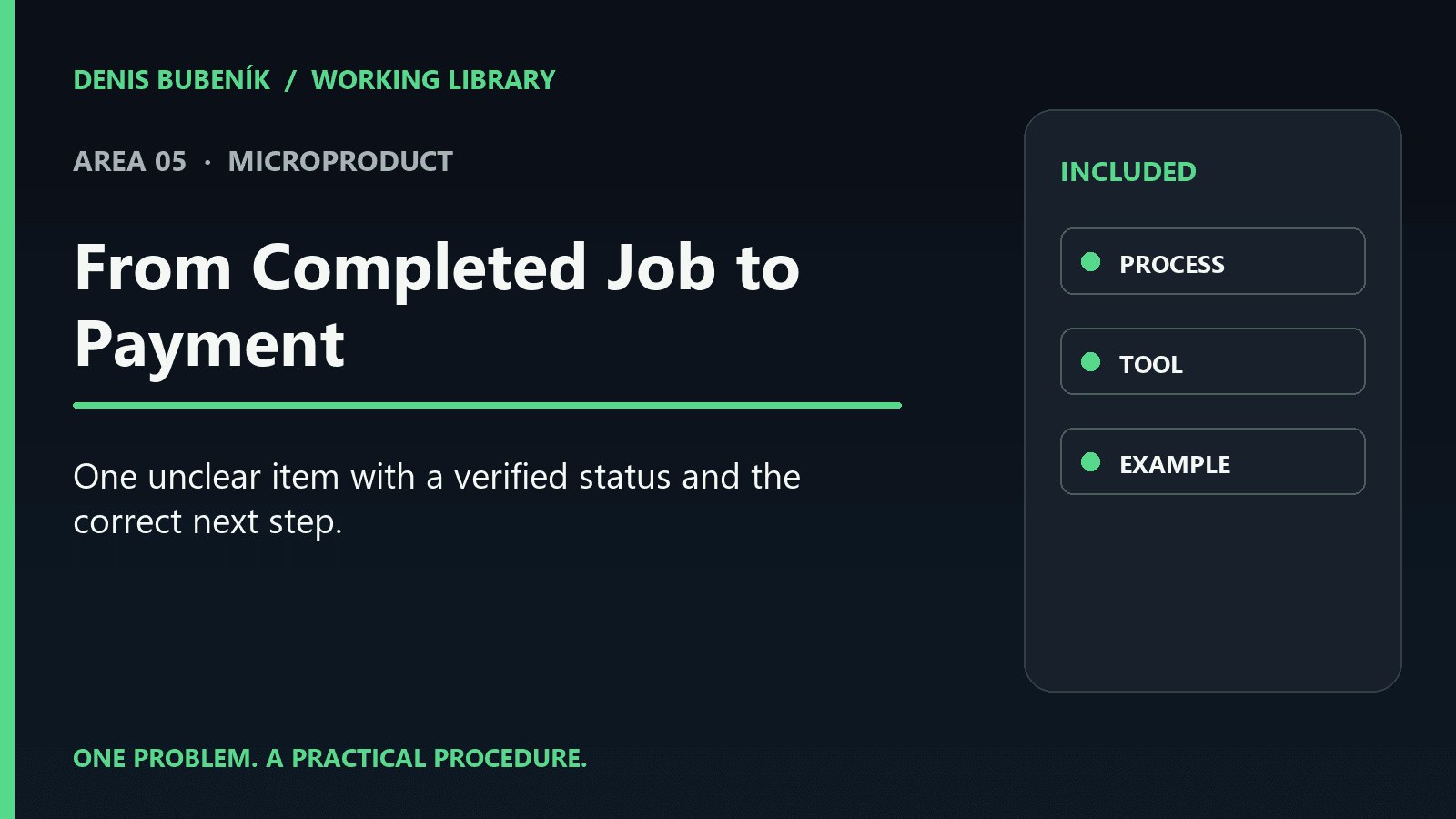 Cover for EN · From Completed Job to Payment | Microproduct