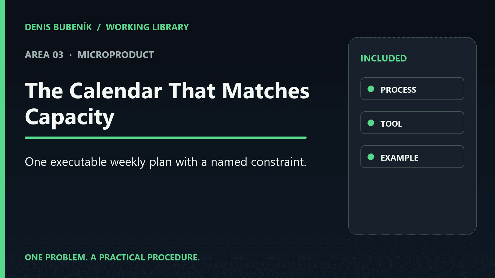 Cover for EN · The Calendar That Matches Capacity | Microproduct