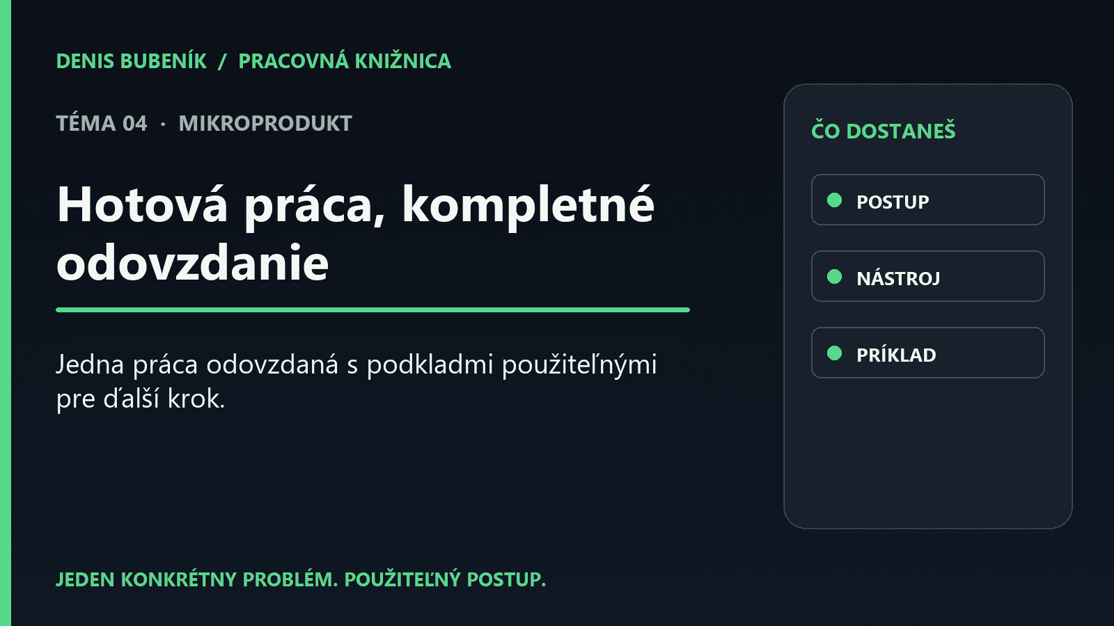 Titulka: Hotová práca, kompletné odovzdanie | Mikroprodukt