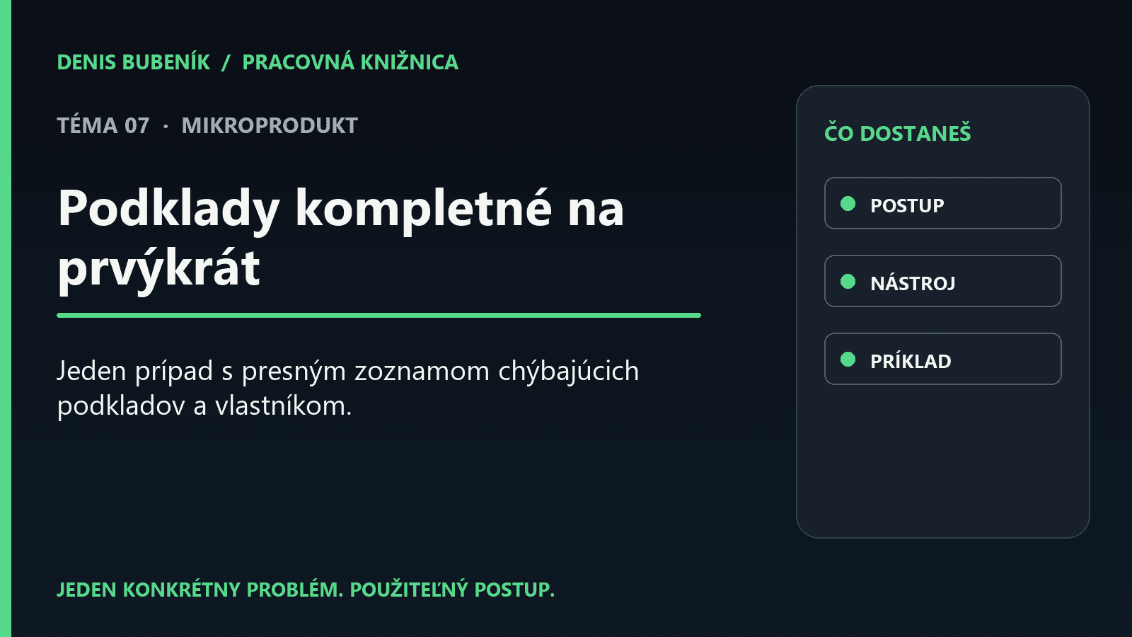 Titulka: Podklady kompletné na prvýkrát | Mikroprodukt