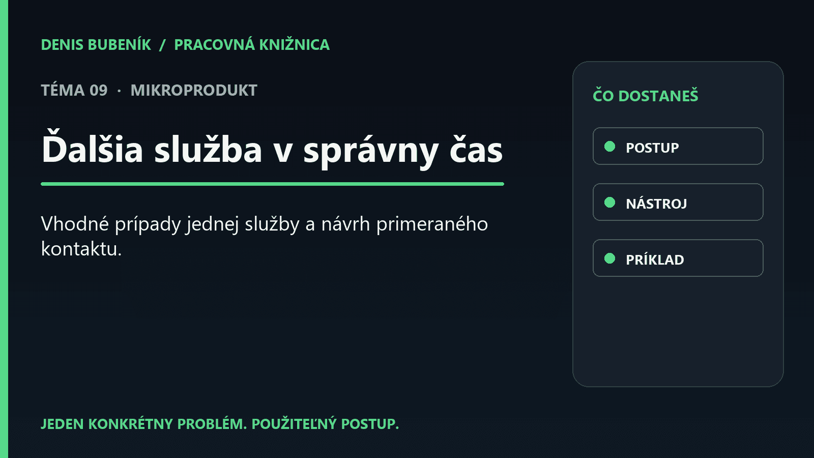 Titulka: Ďalšia služba v správny čas | Mikroprodukt