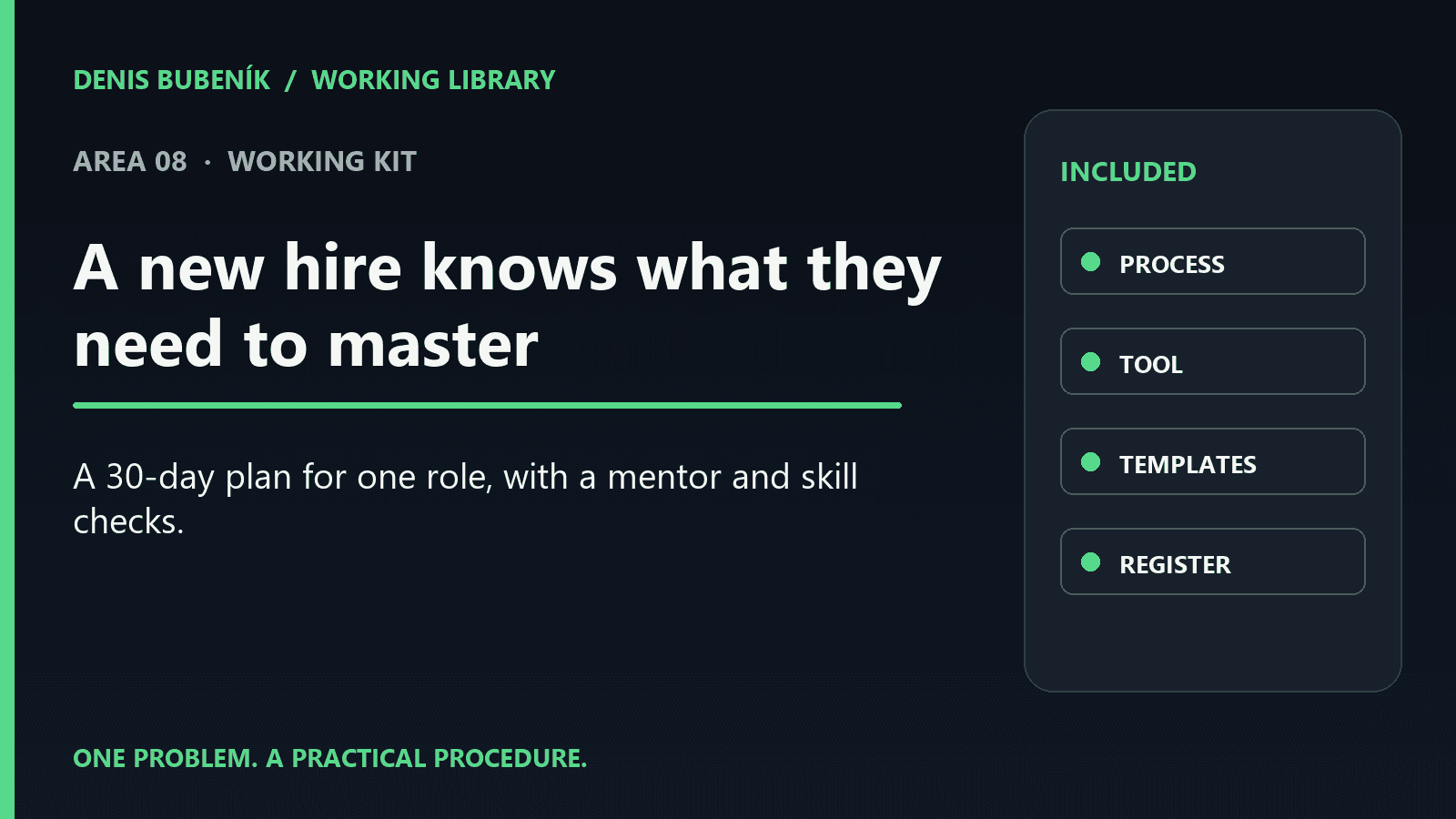 Cover for EN · A new hire knows what they need to master | Working Kit