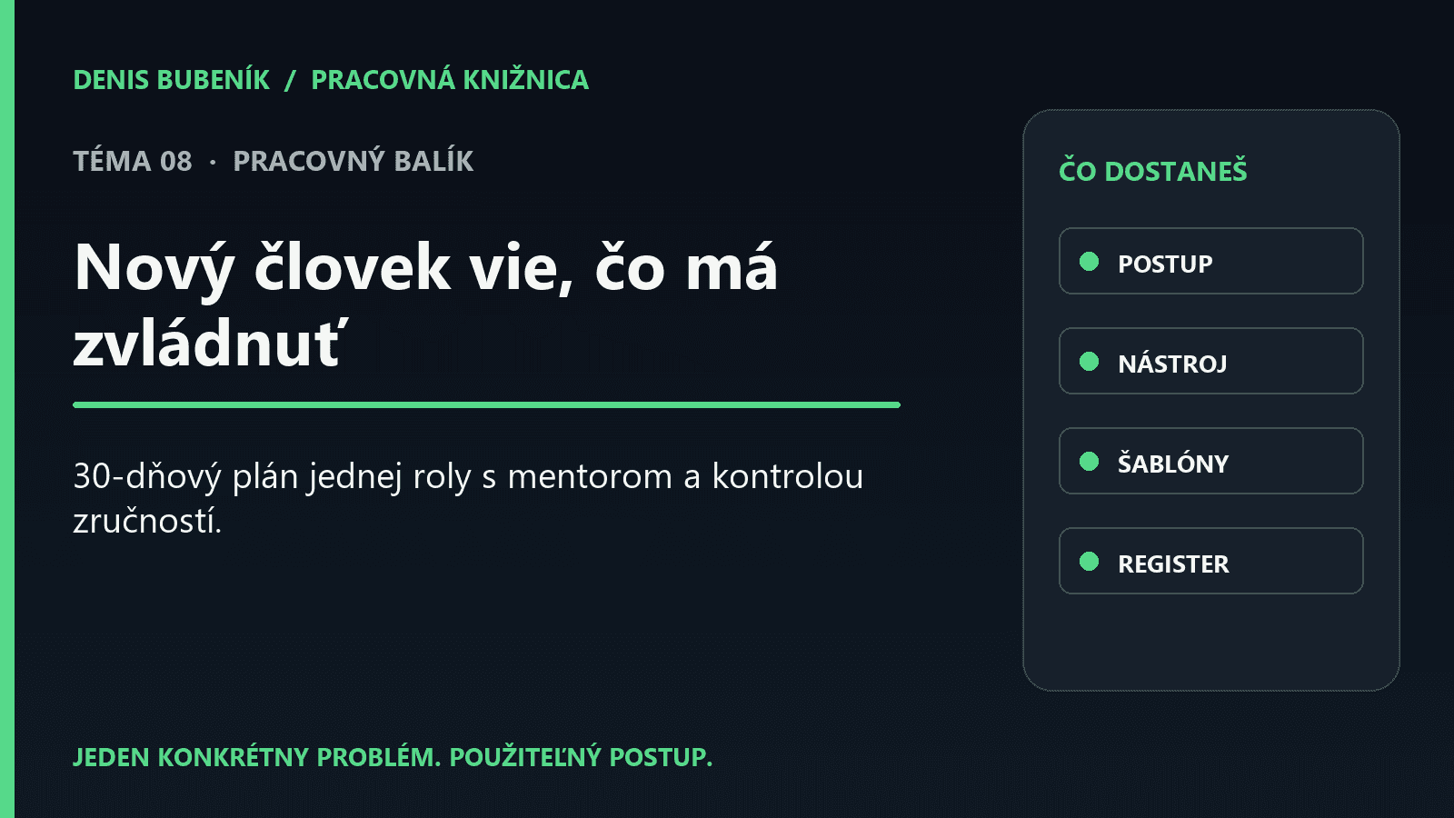 Titulka: Nový človek vie, čo má zvládnuť | Pracovný balík