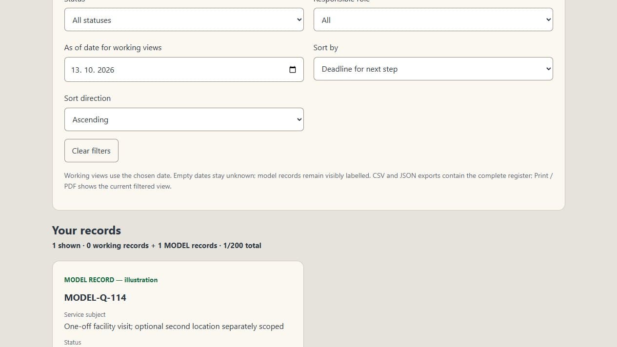Complete Service Business Toolkit: Working register